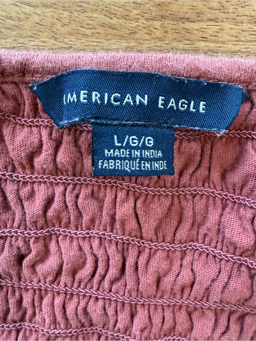 American Eagle Outfitters Smocked Racerback Crop Top in Dark Rose Size Large - Picture 2 of 7